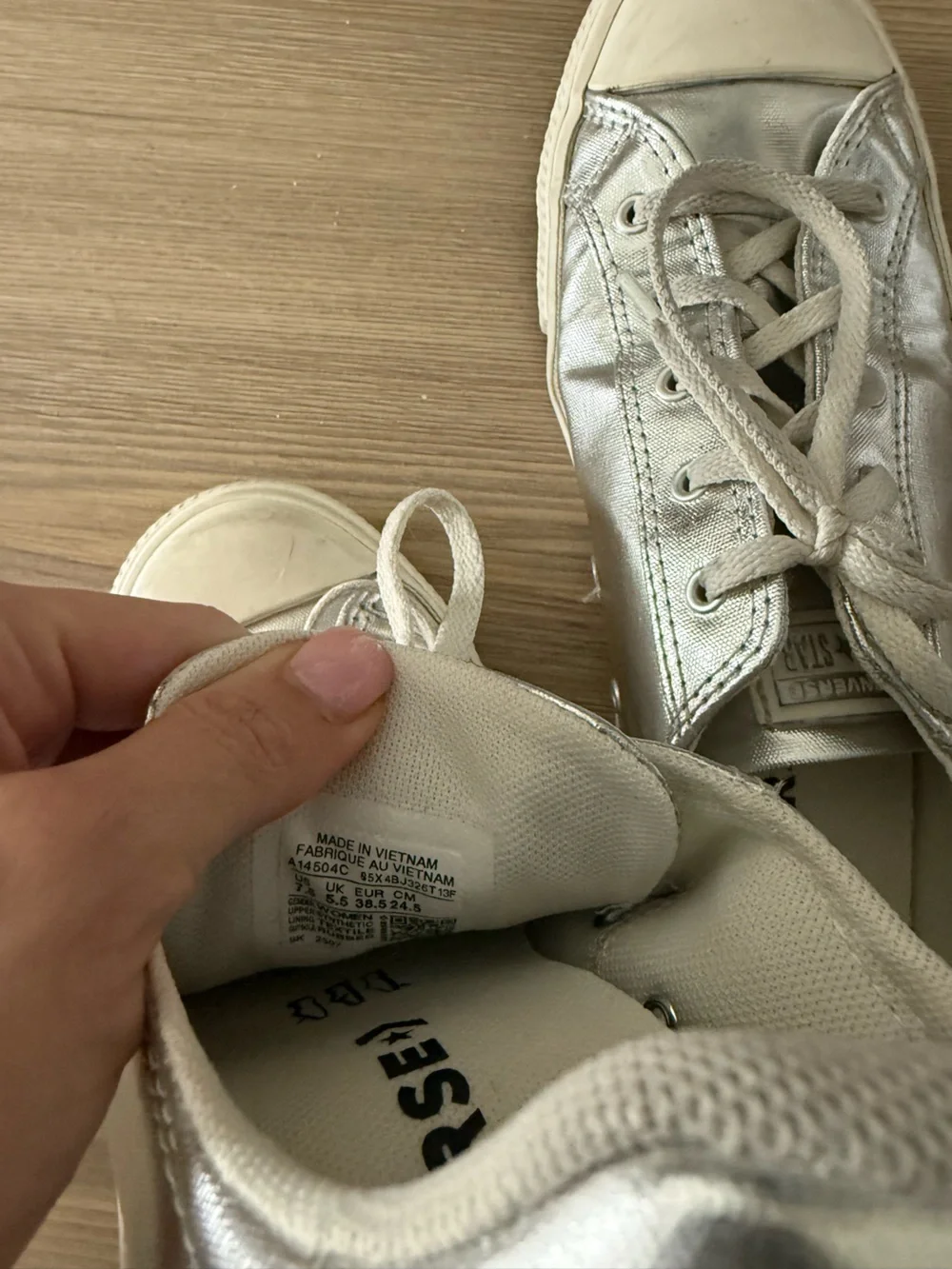 Converse silver sneakers
